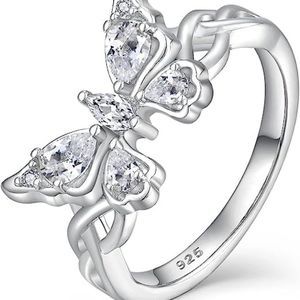 Women  STARCHENIE 925 Sterling Silver Butterfly Ring Jewelry